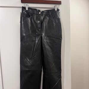 Melina Aritzia Black Leather Pants